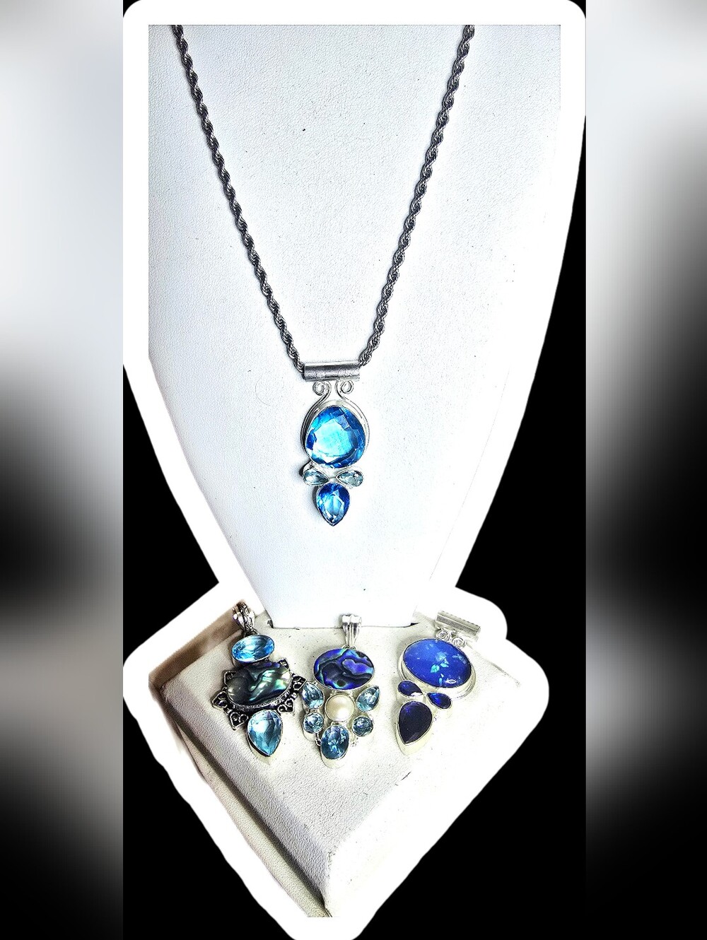 4 Homemade Metalsmithed Pendants ~Ocean Theme~ 925